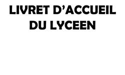 Livret d'accueil du lycéen 2019