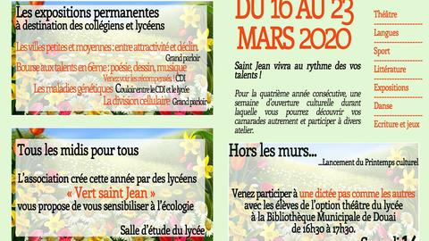 programme Printemps Culturel 2020