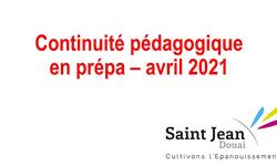Continuité pédagogique CPGE - avril 2021