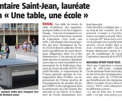 Le tennis de table à Saint Jean