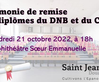 Remise des diplômes du DNB et du CFG