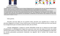 Courrier de rentrée 2023/2024