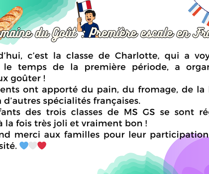 Semaine du goût : escale en France chez les MSGS