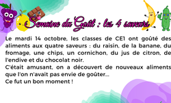 Semaine du goût : les 4 saveurs