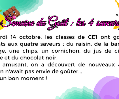 Semaine du goût : les 4 saveurs