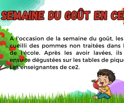 Semaine du goût en CE2