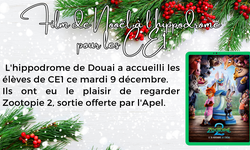 Film de Noël à l'hippodrome pour les CE1