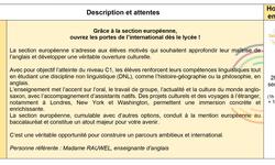 Section européenne anglais