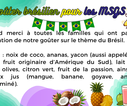 Goûter brésilien en MSGS